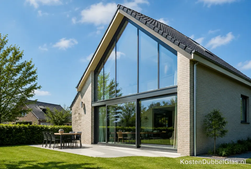 Grote ramen met zonwerend glas
